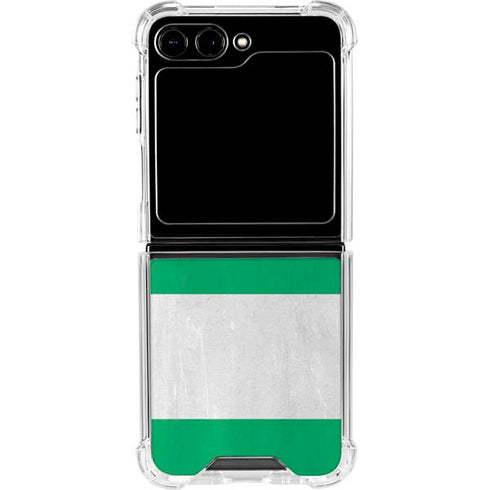 Nigeria Flag Distressed Galaxy Z Flip5 5G Clear Case
